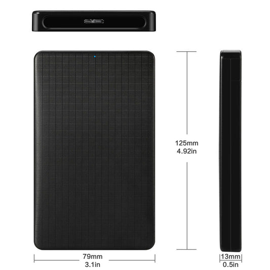USB 3.0 2.5-Inch SATA Hard Drive Enclosure – Grid Pattern Business-Style Mobile HDD Case with UASP Support