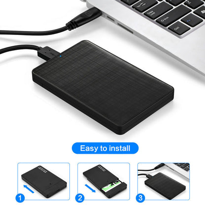 USB 3.0 2.5-Inch SATA Hard Drive Enclosure – Grid Pattern Business-Style Mobile HDD Case with UASP Support