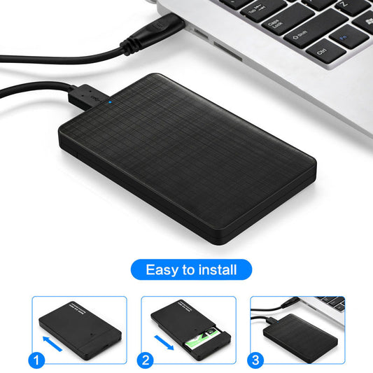 USB 3.0 2.5-Inch SATA Hard Drive Enclosure – Grid Pattern Business-Style Mobile HDD Case with UASP Support