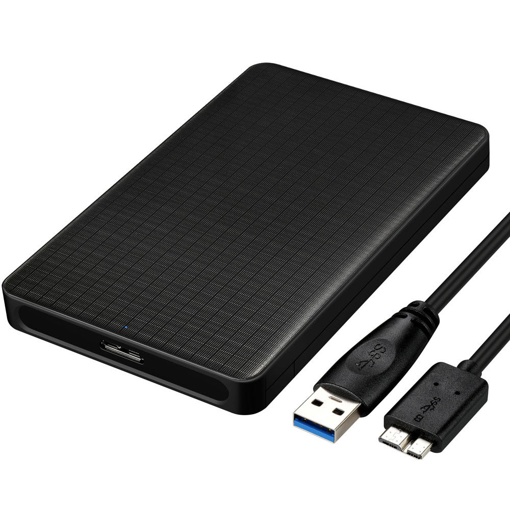 USB 3.0 2.5-Inch SATA Hard Drive Enclosure – Grid Pattern Business-Style Mobile HDD Case with UASP Support