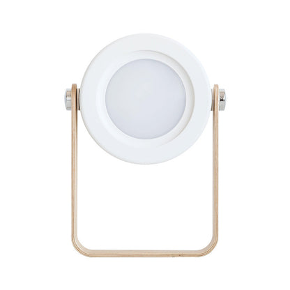 Modern Round USB Touch Night Light – Wooden Base Warm Light Lamp for Bedroom and Desk Use