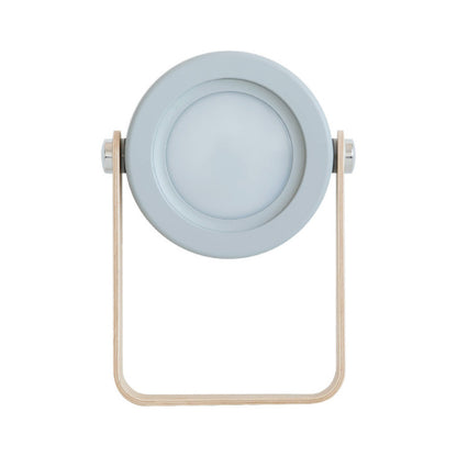 Modern Round USB Touch Night Light – Wooden Base Warm Light Lamp for Bedroom and Desk Use