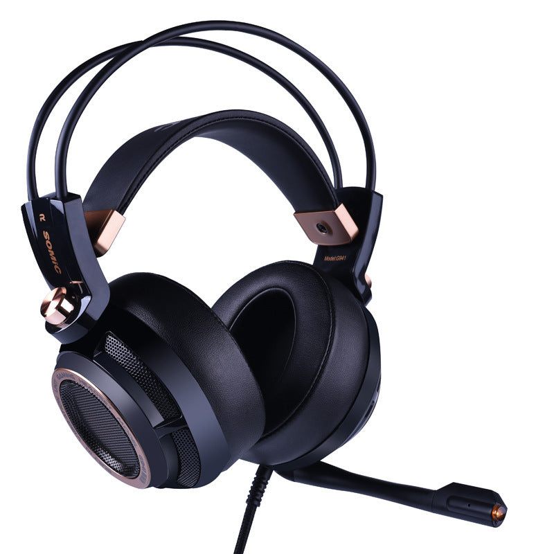 USB Wired Gaming Headset – Noise-Cancelling Over-Ear Headphones with Mic for PC and Multimedia Use