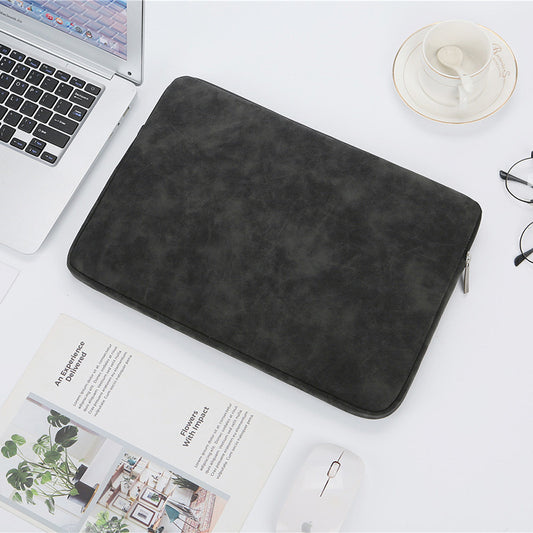 14-Inch PU Leather Laptop Bag – Waterproof Flat Liner Bag with Soft Handle