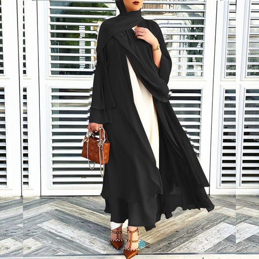 Elegant Modest Abaya Dress – Lightweight Polyester Blend