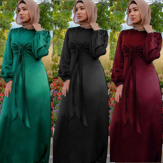 Women’s Satin Ramadan Eid Kaftan Dress