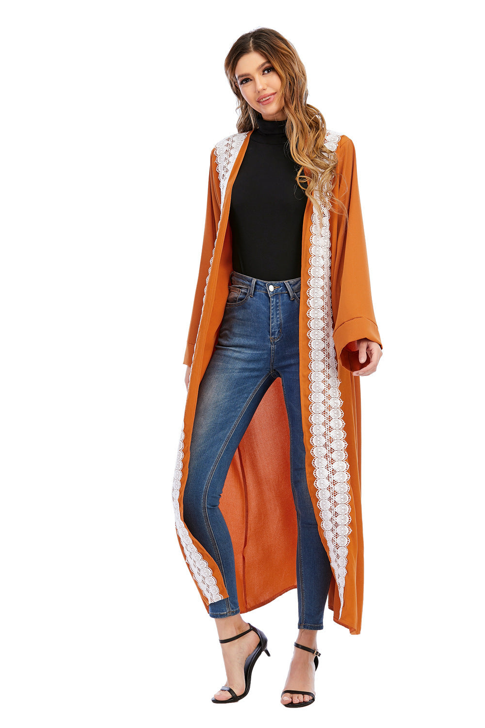 Muslim Abaya Cardigan Long Jacket for Women