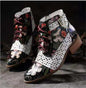 Color matching flower foreign style women's short boots