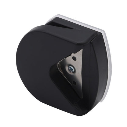 Compact Plastic and Metal Corner Cutter in Black, Pink, and Blue