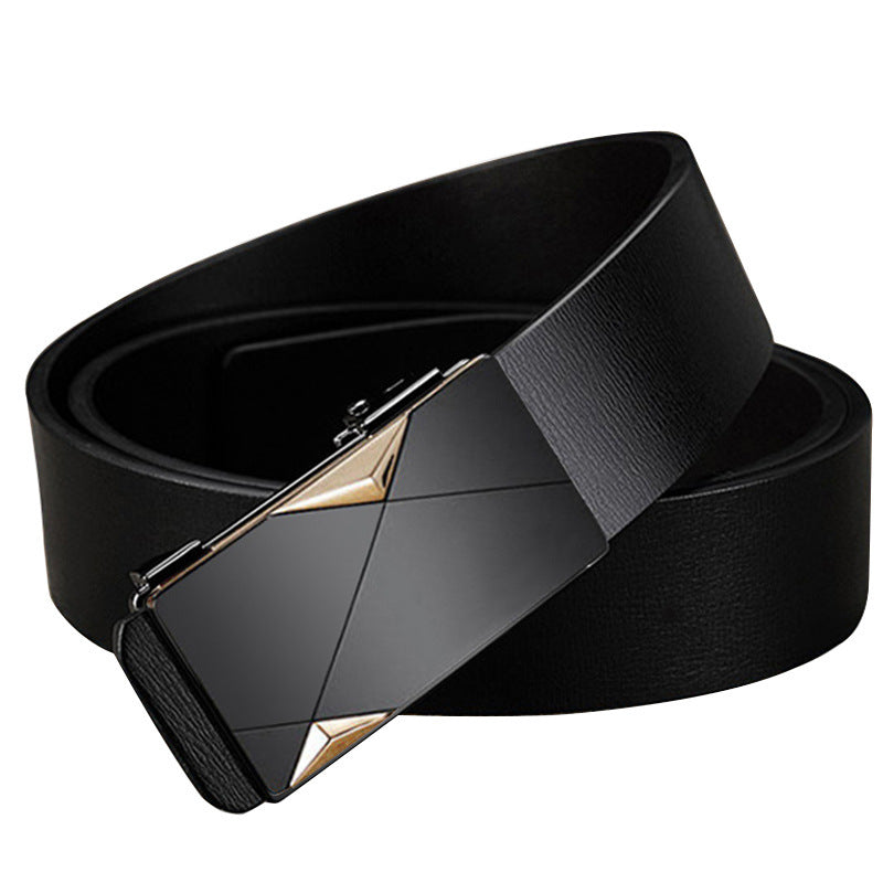 Men's Genuine Leather Toothless Automatic Buckle Cowhide Belt Business Leisure Trend