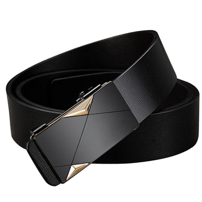 Men's Genuine Leather Toothless Automatic Buckle Cowhide Belt Business Leisure Trend