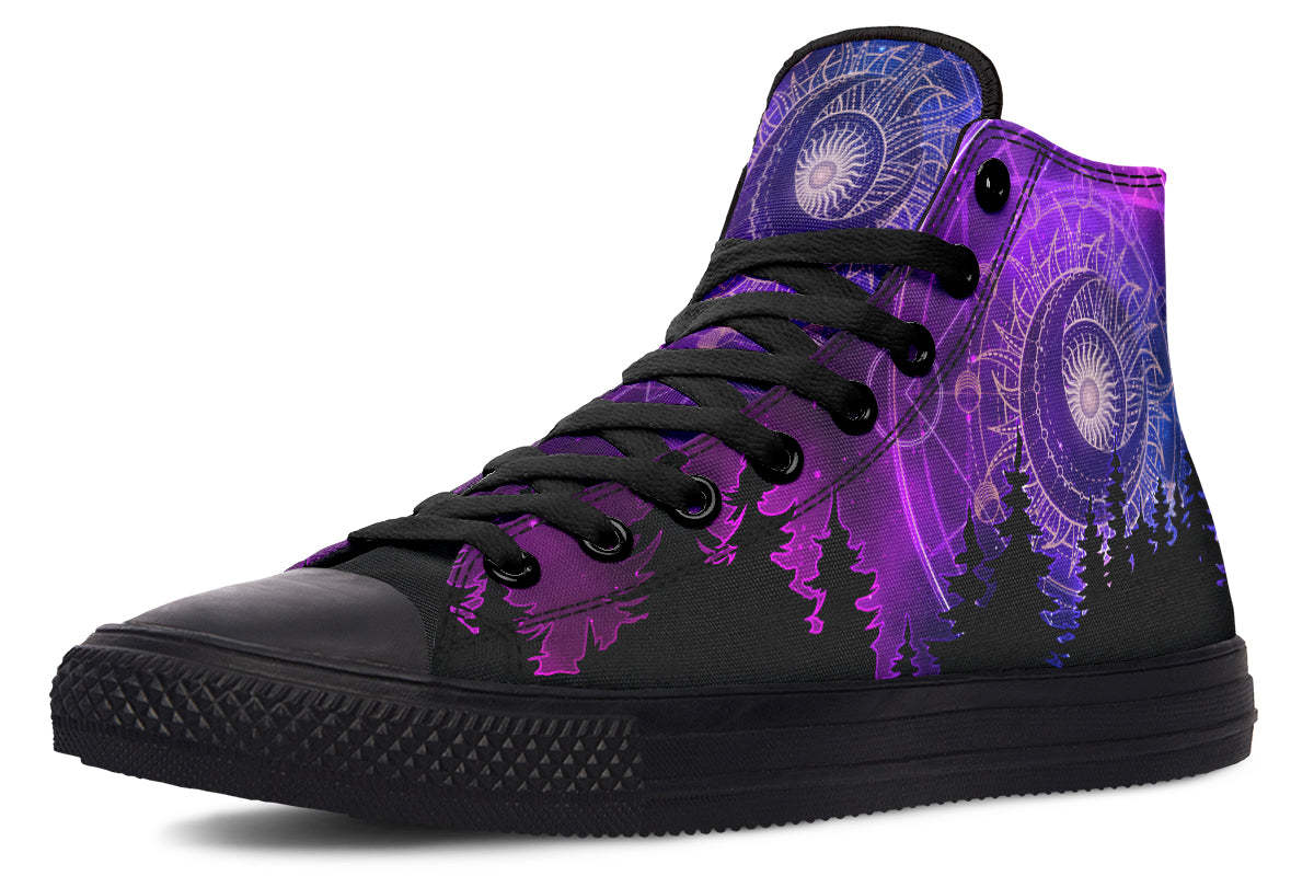 Men's And Women's Fashion Color Printing High-top Canvas Shoes