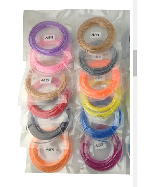 3D Printing Pen Consumables ABS/PLA Filament – 10 Meters, 20 Colors
