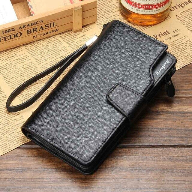 Top Quality leather long wallet men pruse male clutch zipper around wallets men women money bag pocket mltifunction