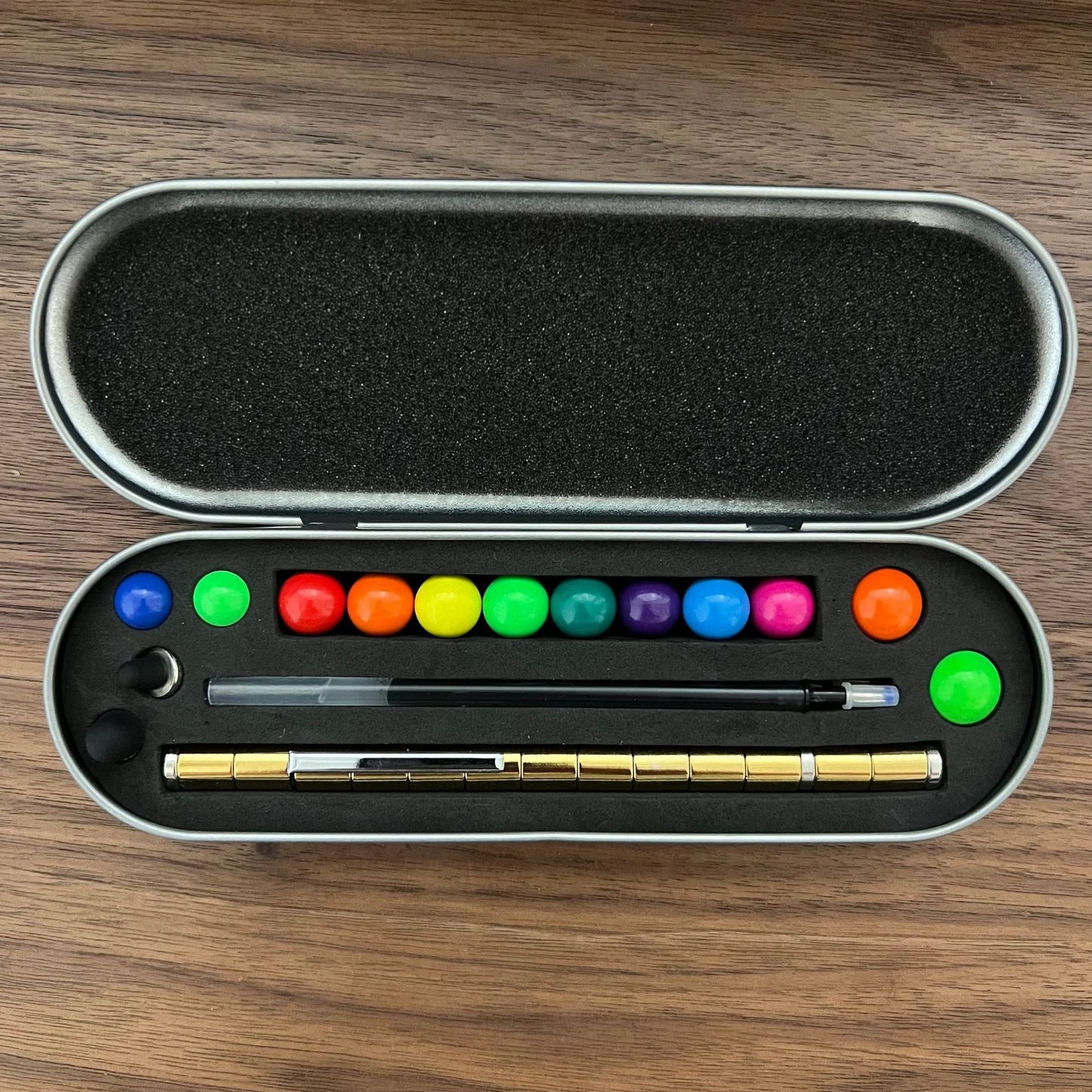 Two-Color Model Magnet Pen Color Ball Magnetic Pen Decompression Pen Magnetic Pole Decompression Pen Game Children's Toys