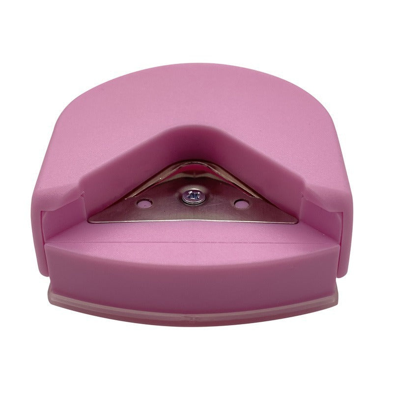 Compact Plastic and Metal Corner Cutter in Black, Pink, and Blue