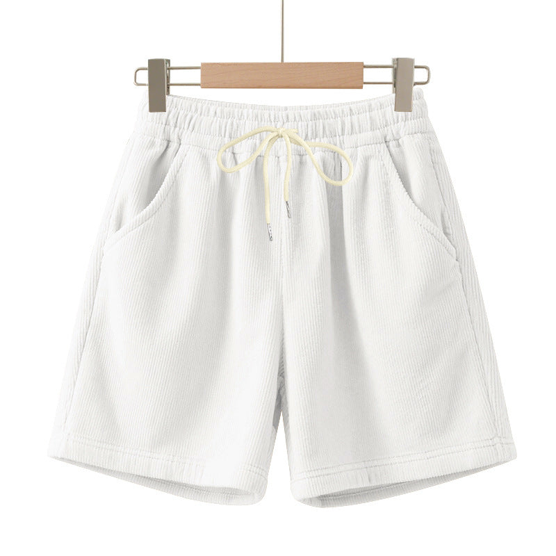 Corduroy Elastic Lace Men's Plus Size Beach Casual Shorts