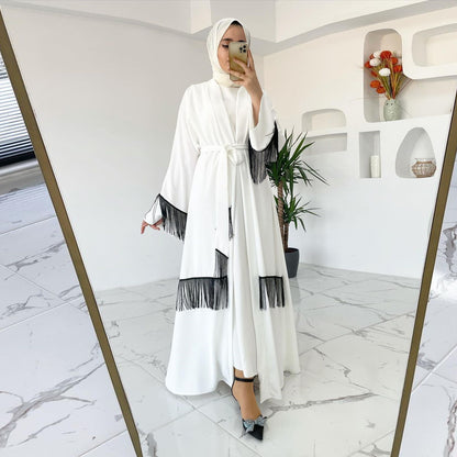 Ethnic Abaya Coat with Tassel Details