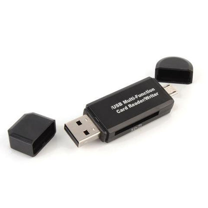2-in-1 USB & Micro USB Card Reader - Fast Data Transfer & OTG Support