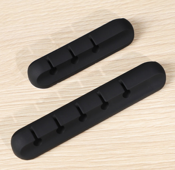 Desktop Cable Manager – Organize Wires, High Strength Double-Sided Glue, Organic Silicone, Black**