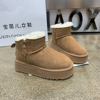 Women With Fur And Thick Soles Snow Boots