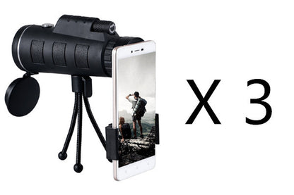 40x60 Monocular Telescope with Tripod, Phone Clip, and Compass – BAK4 Prism, FMC Lens, Outdoor Zoom Scope