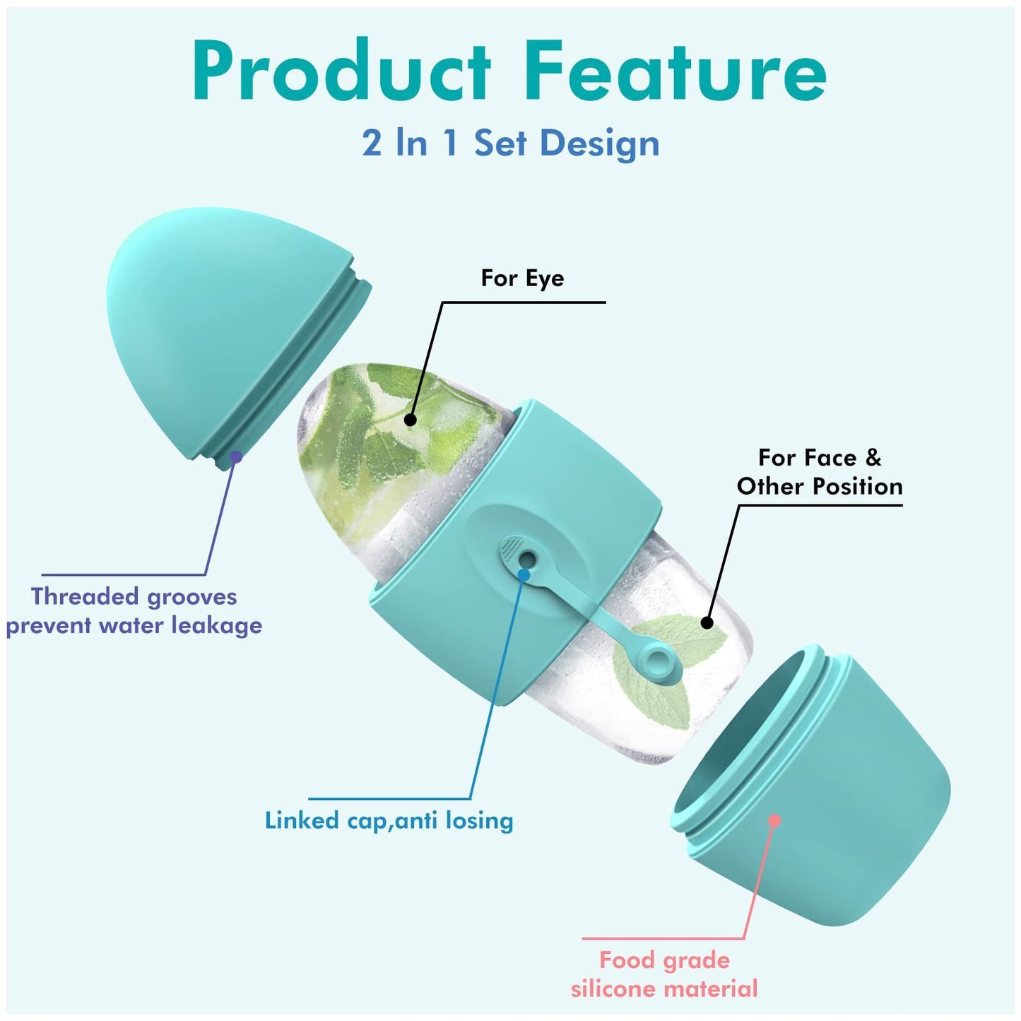 Silicone Face Ice Roller Mold for Skin Cooling and Puffiness Reduction