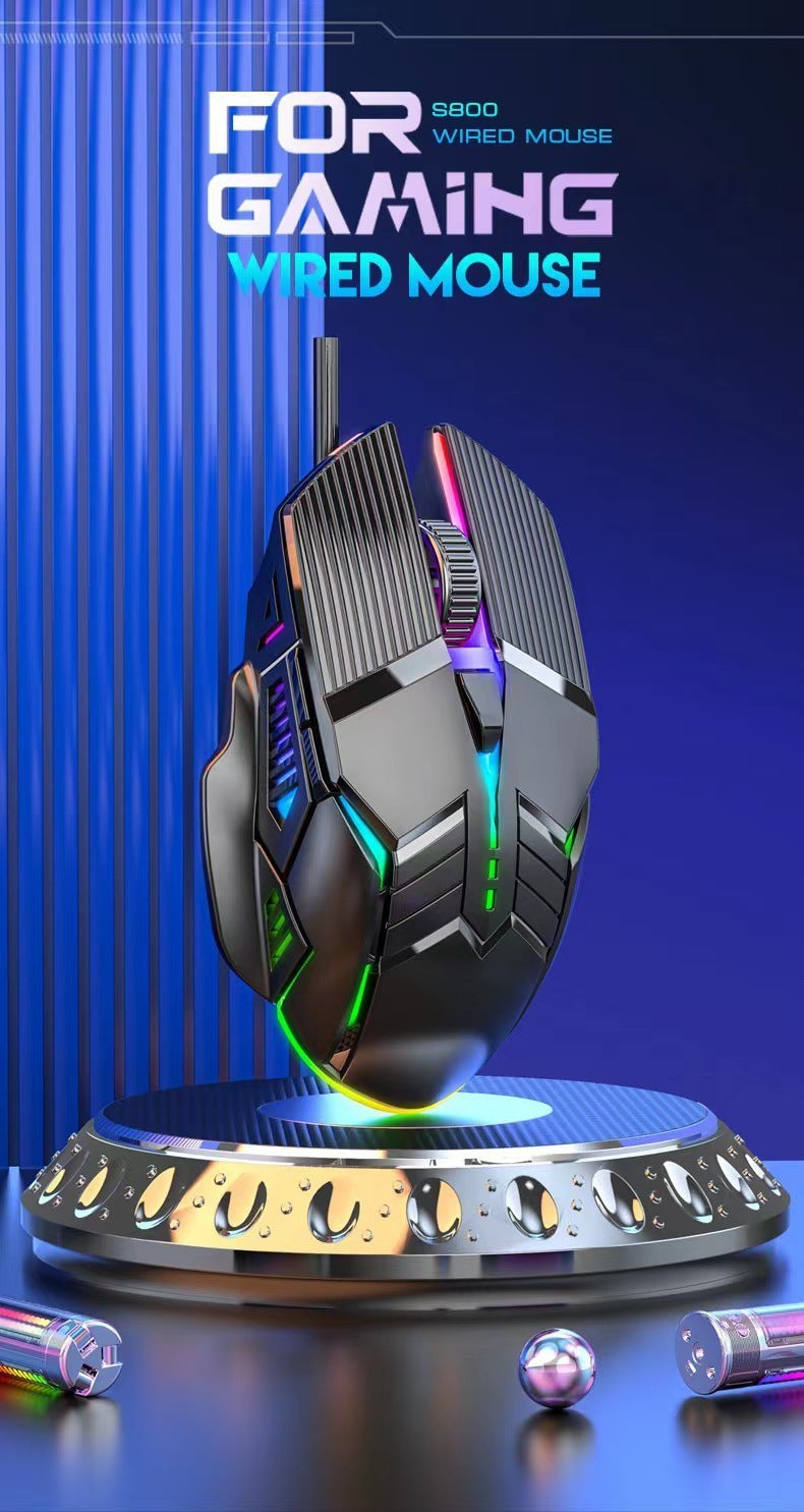 Wired USB Optical Mouse for Desktop with Mute and Audio Click Options