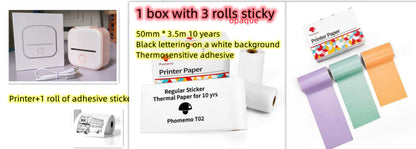 Phomemo T02 Mini Pocket Thermal Printer – Inkless Bluetooth Label Printer, Supports 10 Languages, 1000mAh Battery