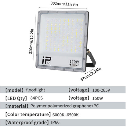 LED Floodlight, Outdoor Waterproof Strong Light, Ultra Bright Construction Site Factory RV Room Searchlight, Outdoor High-power Lighting Lamp