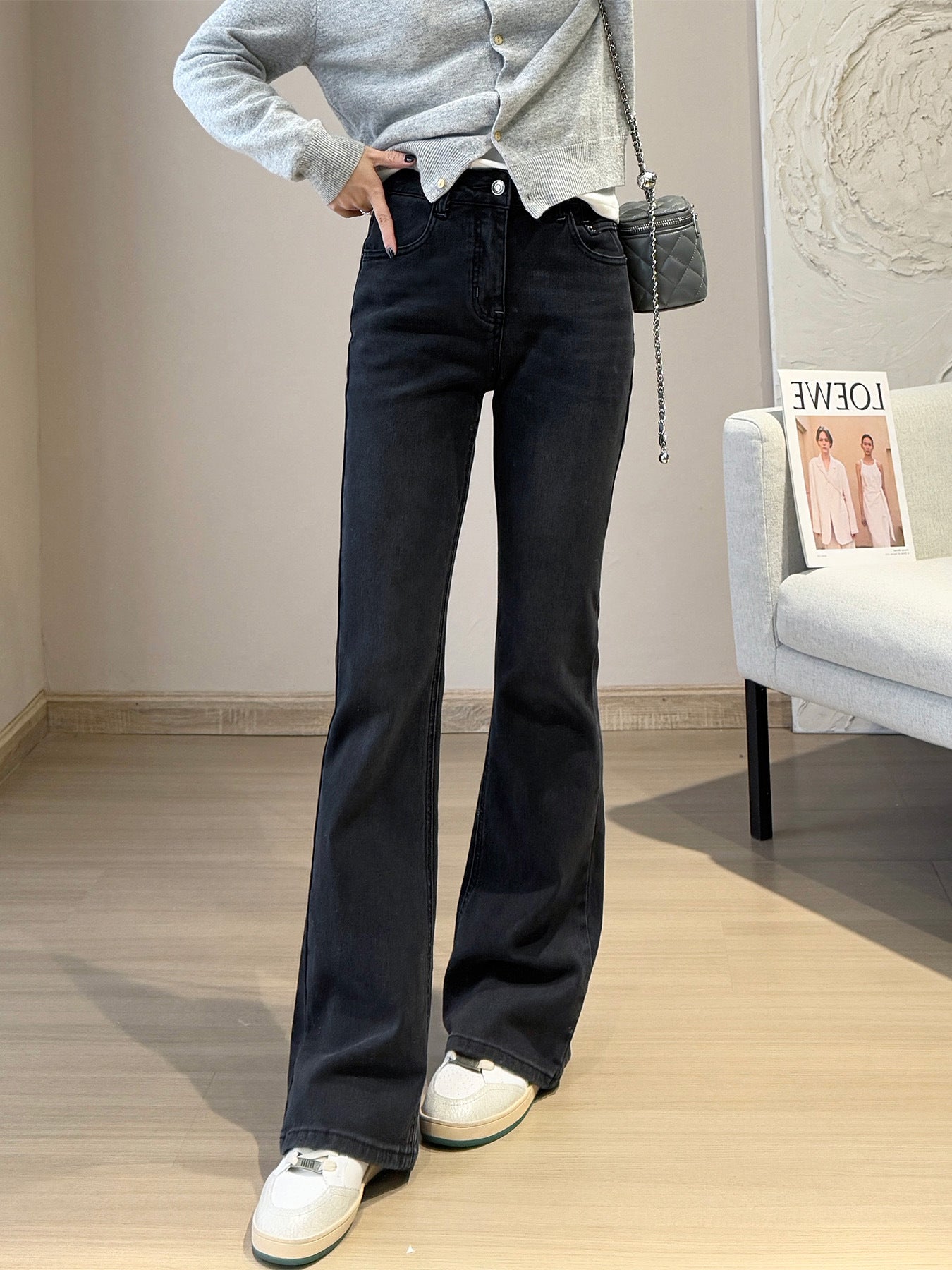 Japanese & Korean Casual Bootcut Trousers- For Women
