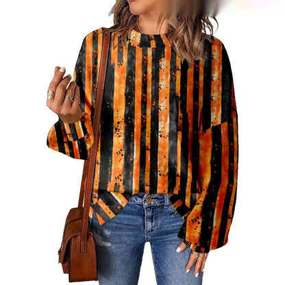 3D Digital Printing Pattern Shading Fashion Trend Round Neck Sweater