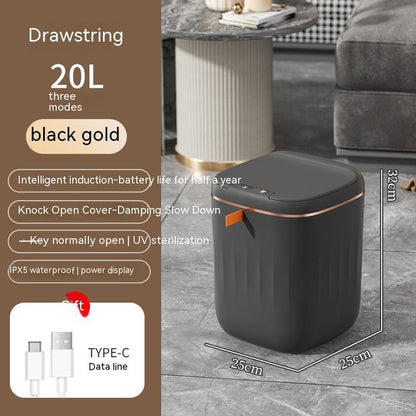 Smart Automatic Sensor Trash Can – Waterproof, UV Sterilization, Deodorization, Insect & Leakage Prevention, 13L & 16L