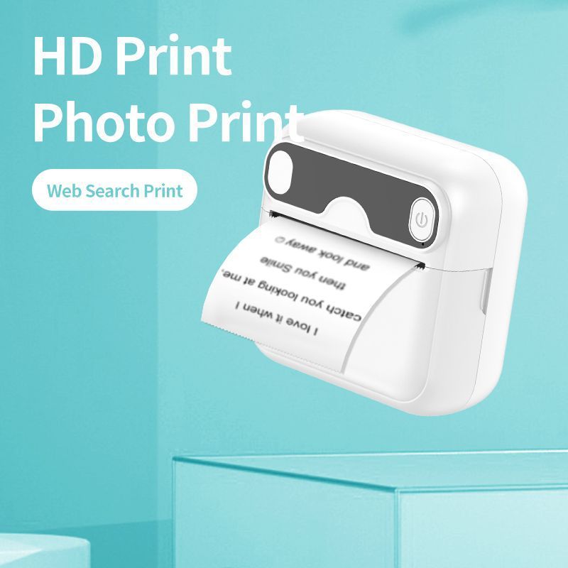 Portable Bluetooth Thermal Printer with 1000mAh Battery and High-Resolution Printing