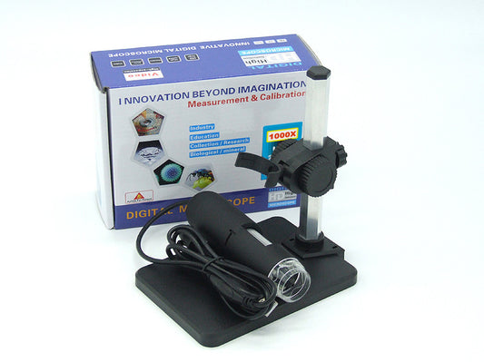 High-Speed DSP Digital Microscope, 0.3M Video, 1000X Zoom, USB Powered, Adjustable LED, Driver-Free, Windows Compatible (Black)