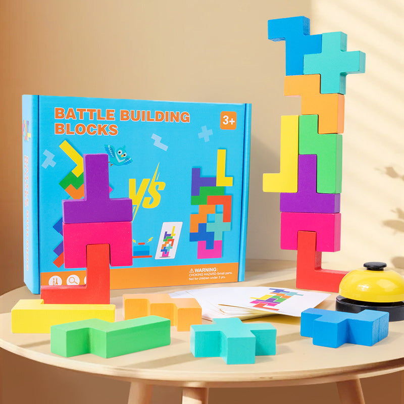 Wooden Russian building blocks for early childhood education, building block games, puzzle toys