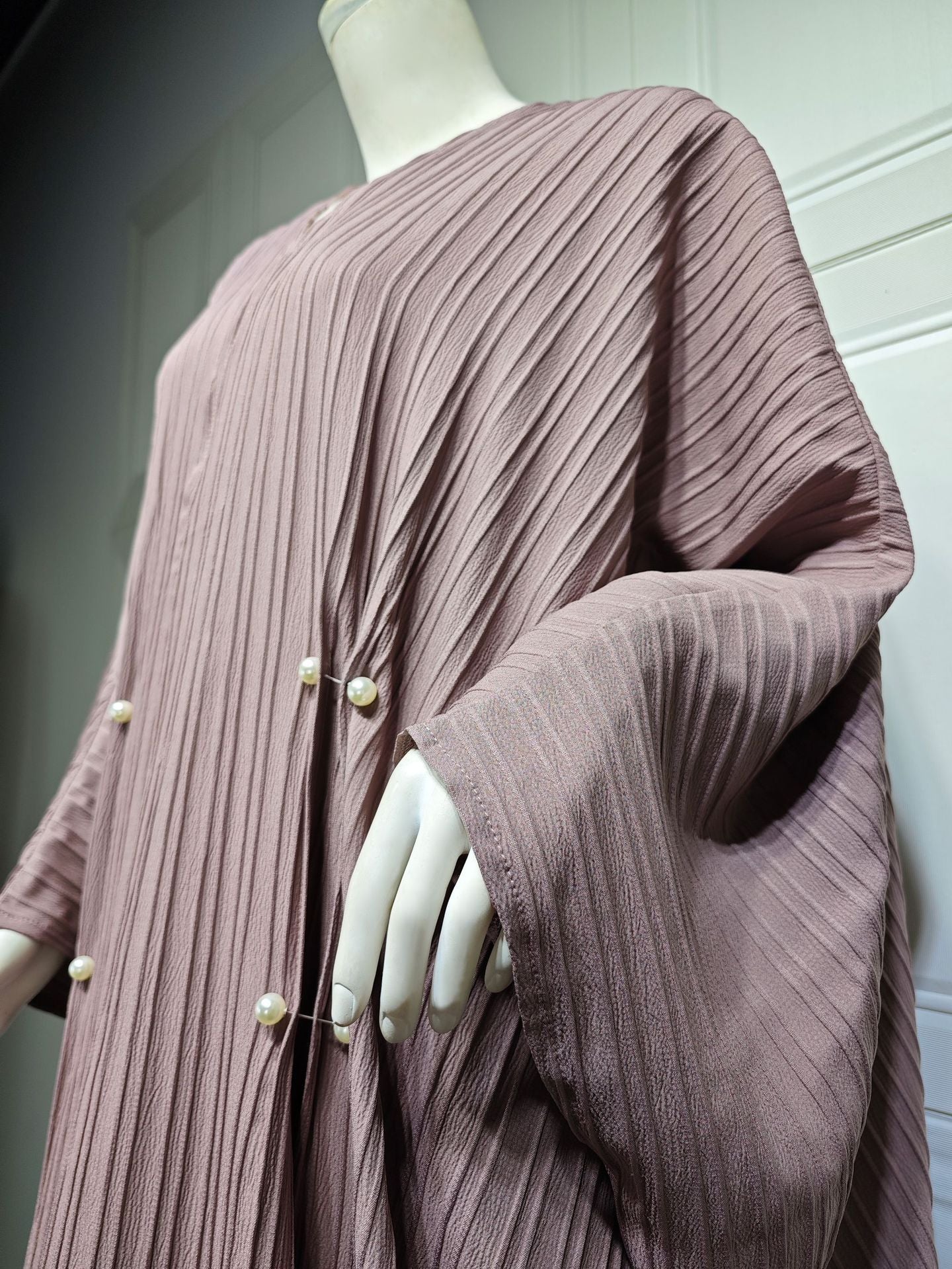 Modern Striped Plus-Size Abaya Cardigan Robe
