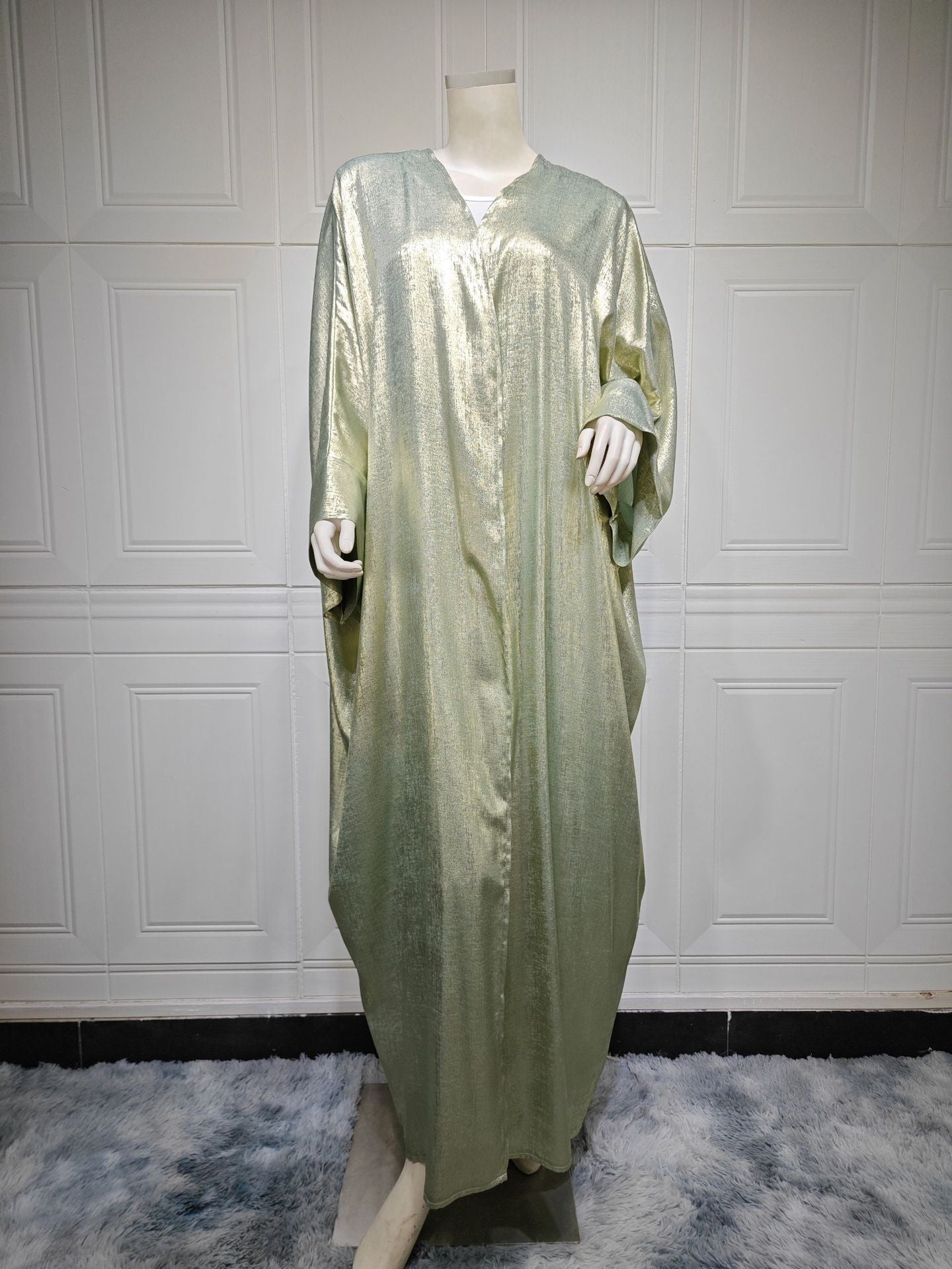 Fashion Bronzing Satin Abaya Robe