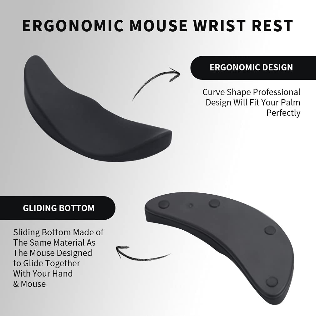 Ergonomic Gliding Wrist Rest Mouse Pad – Silicone, Right-Handed, Non-Slip, Comfortable Support for Wrist Pain Prevention