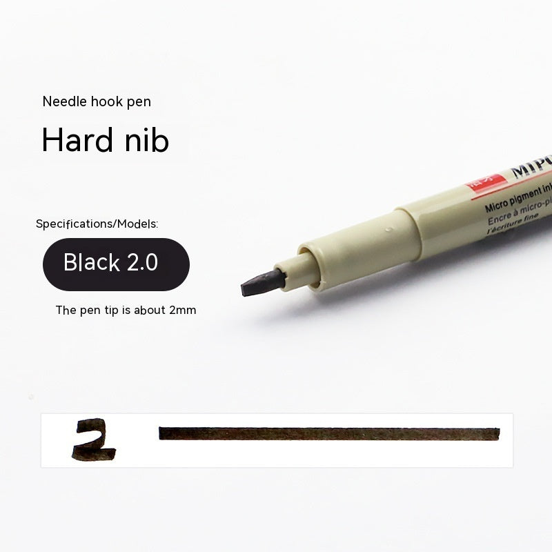 12-Piece Black Fine Line Drawing Pen Set with Assorted Tip Sizes