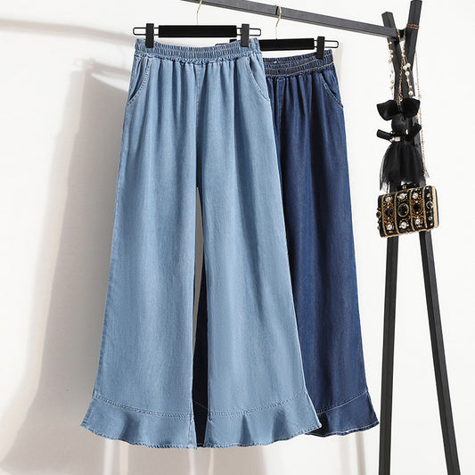 Bootcut Cropped Denim Jeans for Women
