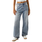 Urban Style Straight-Leg Denim Trousers – Black & Light Blue For Women