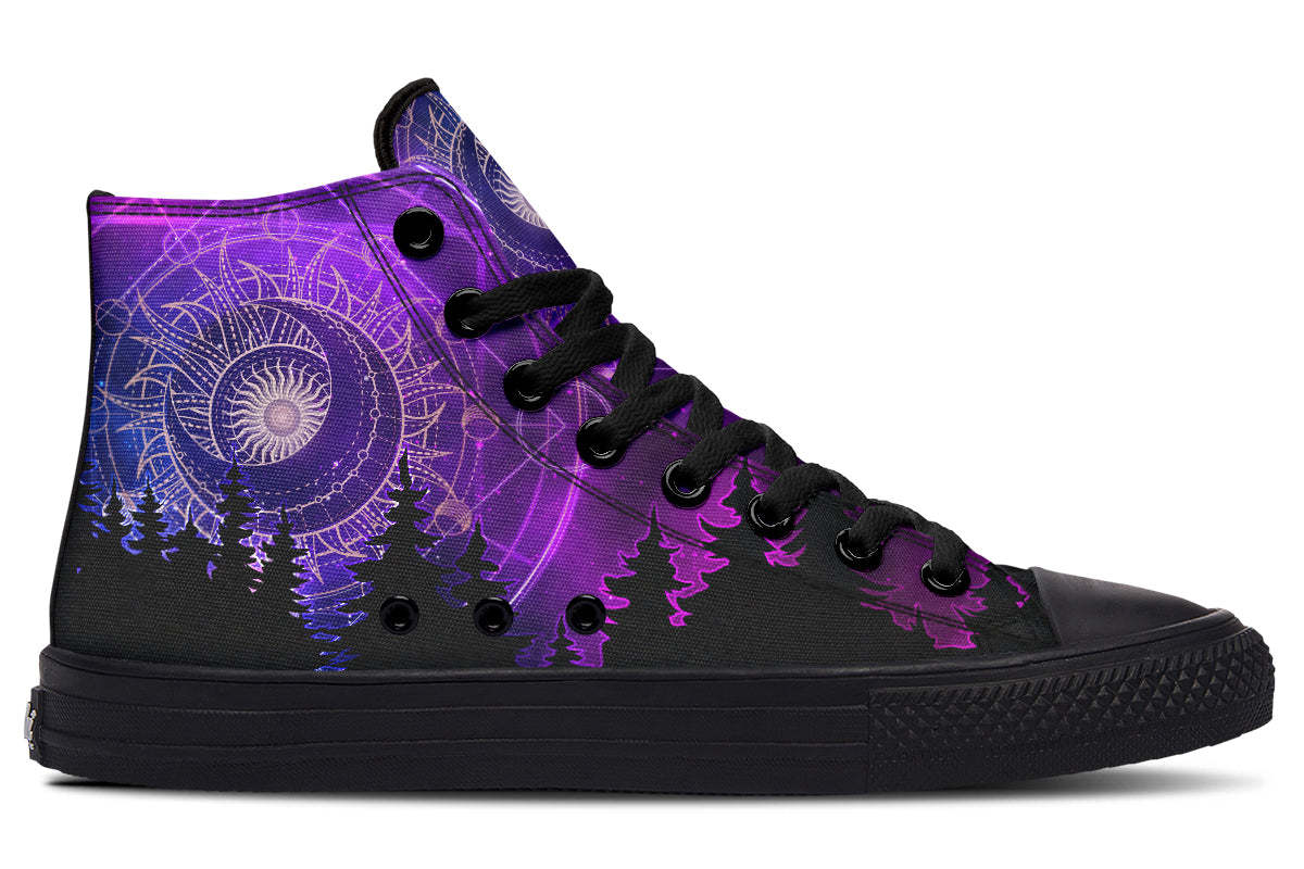Men's And Women's Fashion Color Printing High-top Canvas Shoes