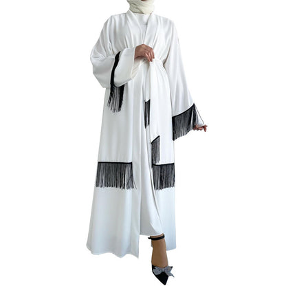Ethnic Abaya Coat with Tassel Details