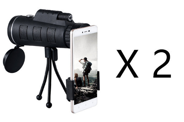 40x60 Monocular Telescope with Tripod, Phone Clip, and Compass – BAK4 Prism, FMC Lens, Outdoor Zoom Scope