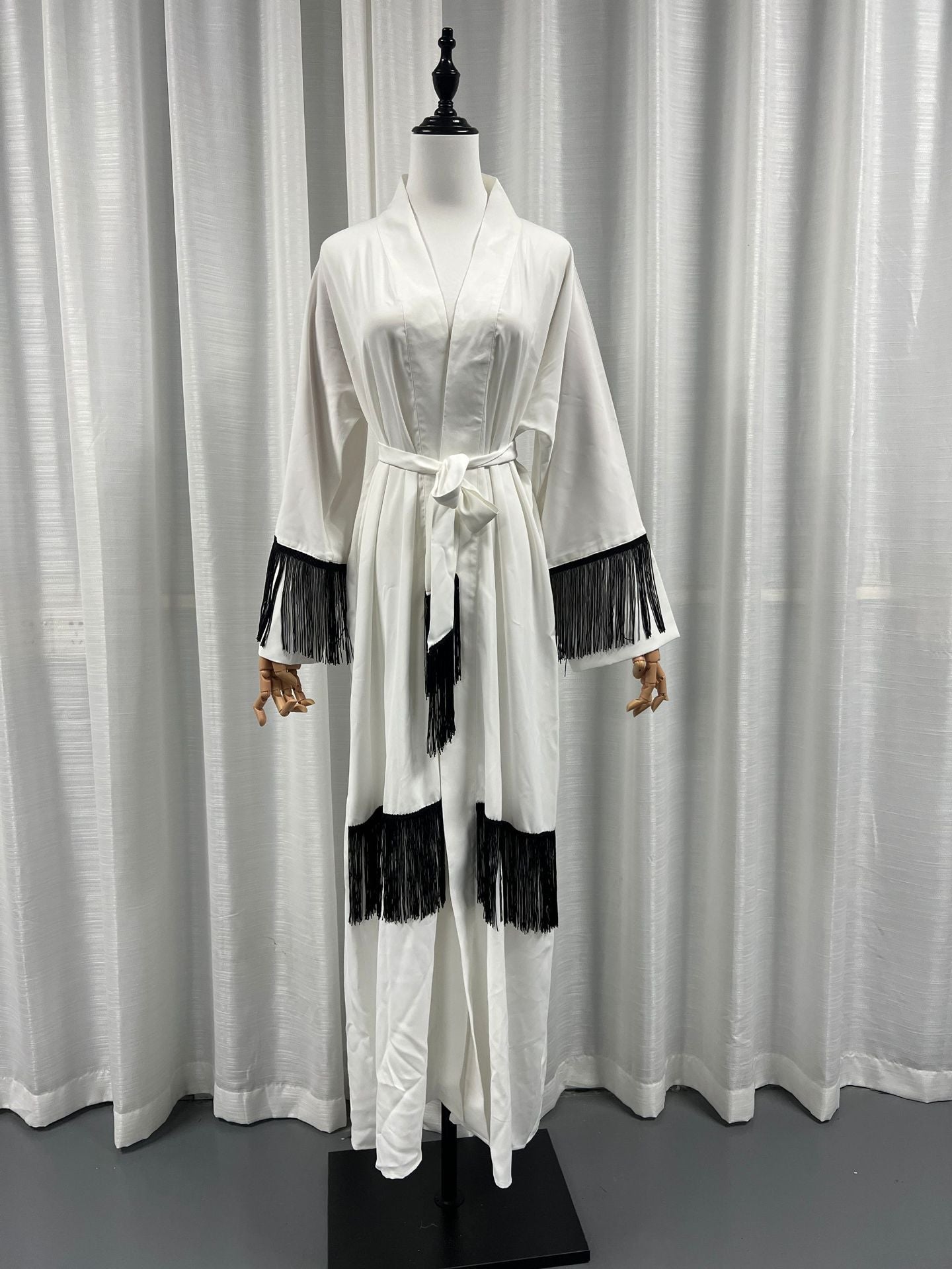 Ethnic Abaya Coat with Tassel Details