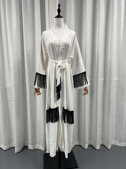 Ethnic Abaya Coat with Tassel Details
