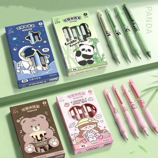 Erasable Gel Ink Pen Set with Smooth Writing and Plastic Shell