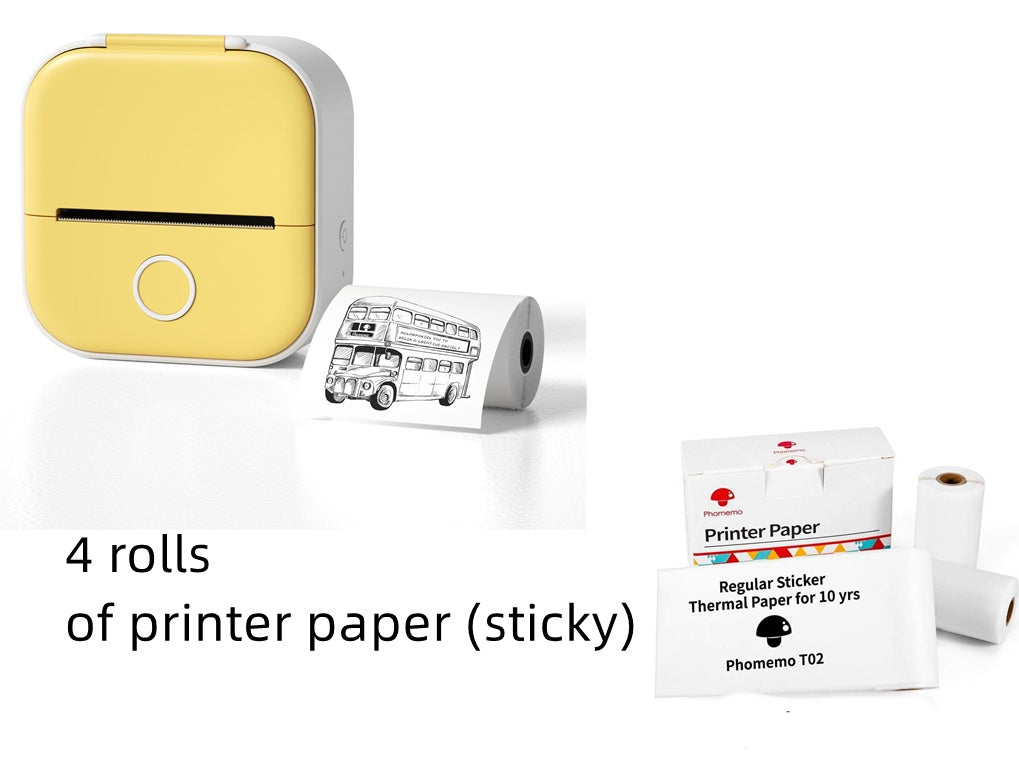 Phomemo T02 Mini Pocket Thermal Printer – Inkless Bluetooth Label Printer, Supports 10 Languages, 1000mAh Battery