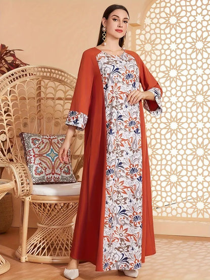 Long Sleeve Polyester Abaya Dress